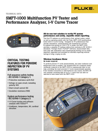 Thumbnail of document Data Sheet - SMFT-1000 Multifunction PV Tester & Performance Anaylzer